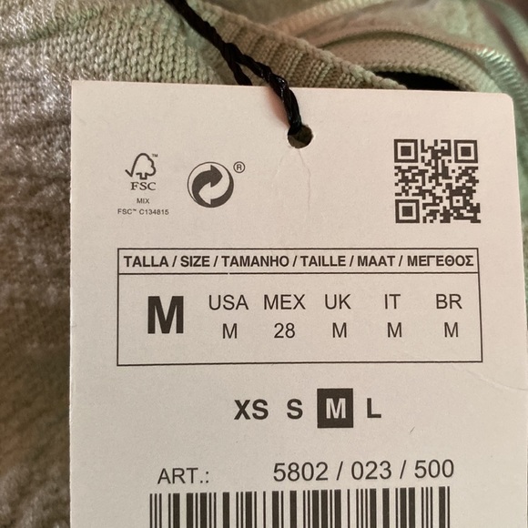 NWT. Zara Green Cropped Jacquard Top. Size M. - Picture 8 of 10